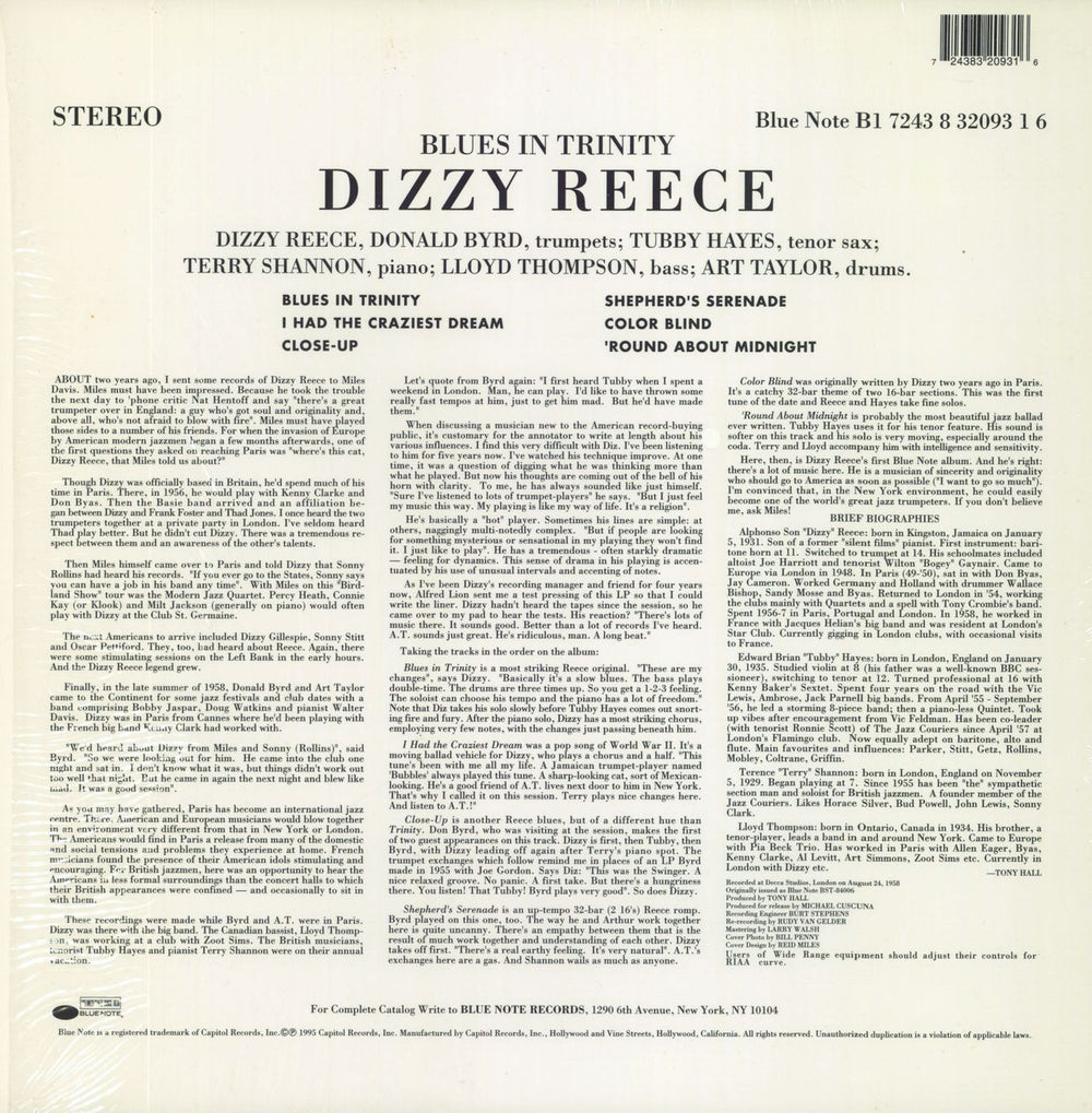 Dizzy Reece Blues In Trinity - 180gm US vinyl LP album (LP record)