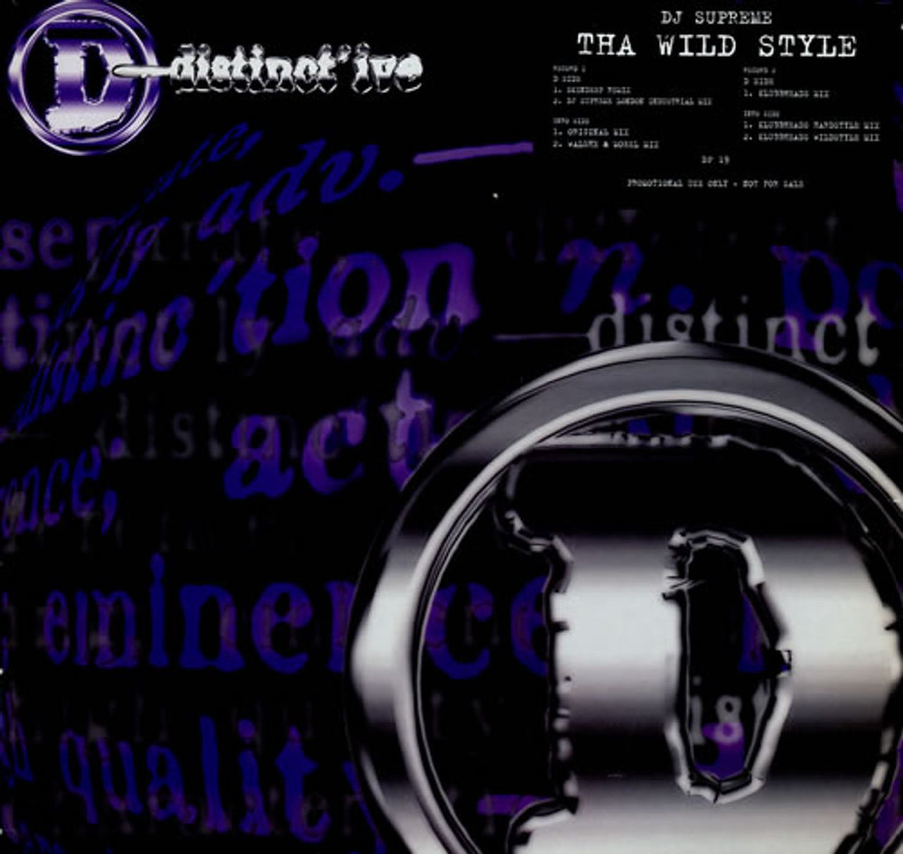 DJ Supreme Tha Wild Style UK Promo 12" vinyl single (12 inch record / Maxi-single) DP19