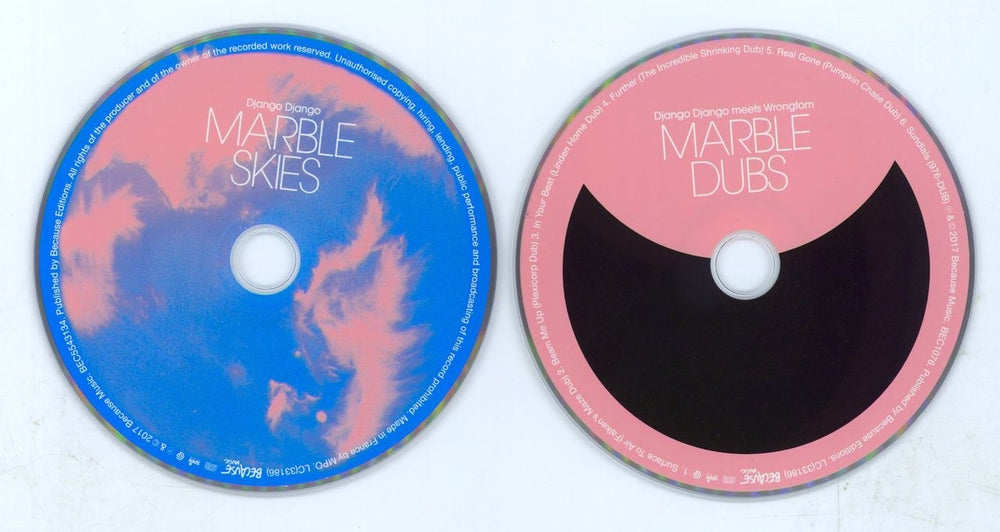 Django Django Marble Skies / Marble Dubs - Blue & Pink Vinyl + CDs + Obi UK 2-LP vinyl record set (Double LP Album) Deleted