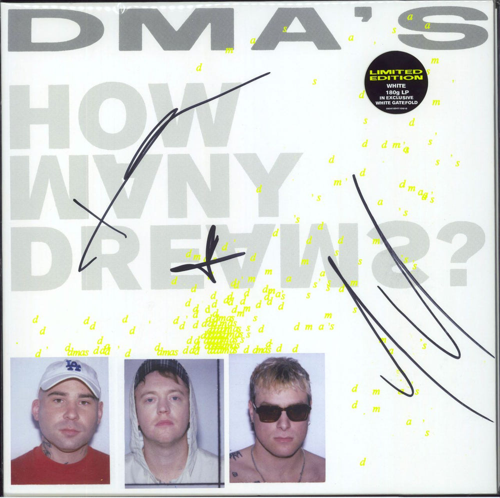 DMA's How Many Dreams? - White Vinyl + Autographed Alternate Sleeve UK vinyl LP album (LP record) IOU699