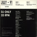 DMC July 91 One UK Promo 12" vinyl single (12 inch record / Maxi-single)