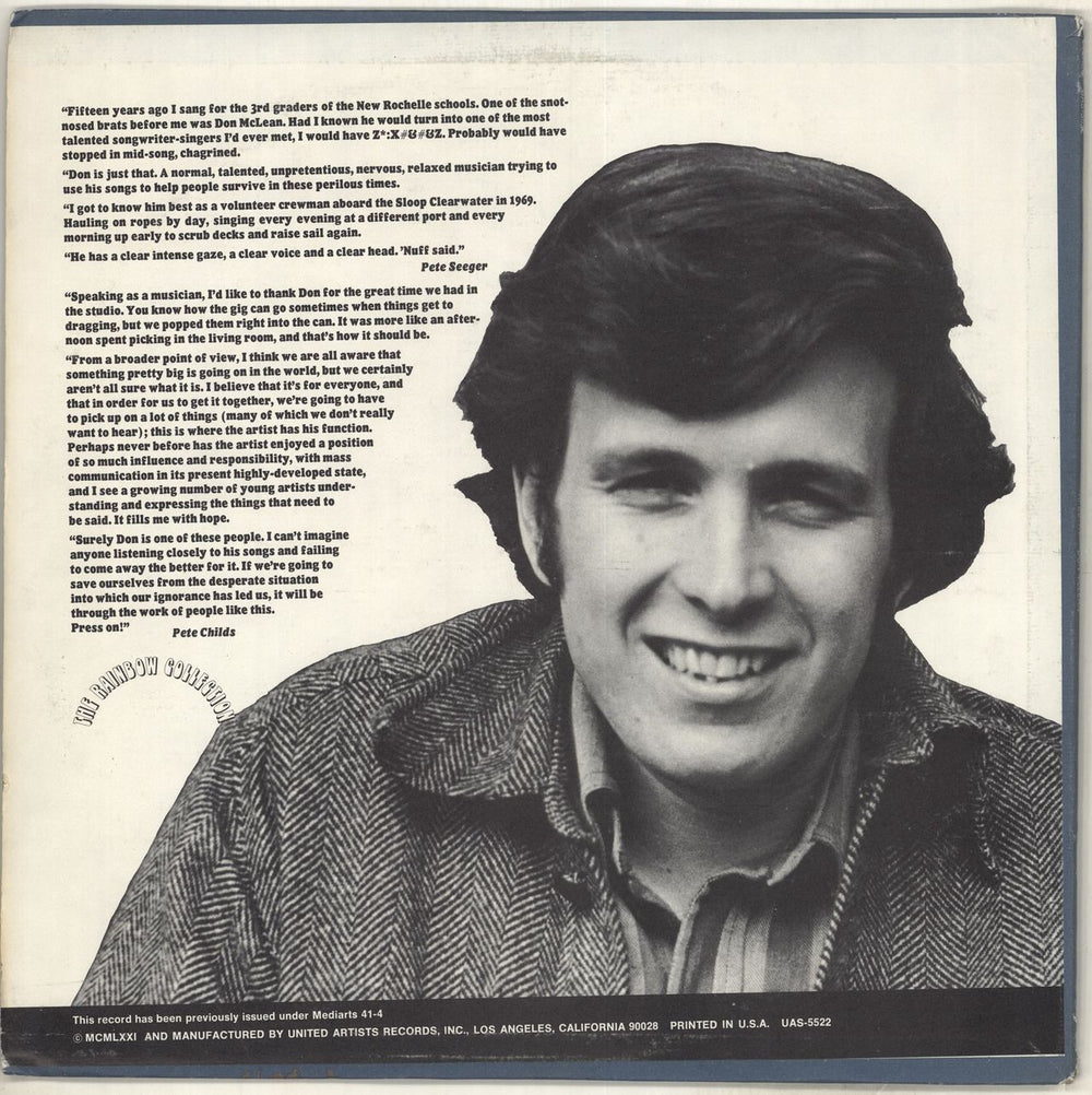 Don McLean Tapestry US vinyl LP album (LP record)