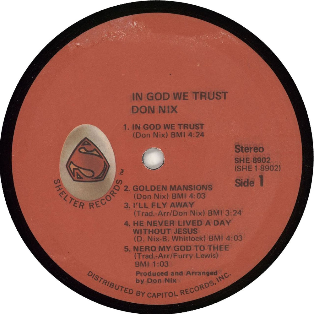 Don Nix In God We Trust US vinyl LP album (LP record)