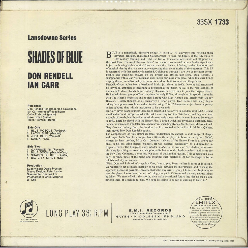 Don Rendell & Ian Carr Shades Of Blue - 1st UK vinyl LP album (LP record)