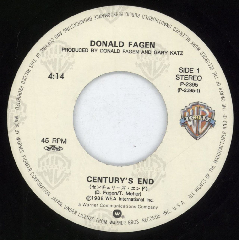 Donald Fagen Century's End Japanese Promo 7" vinyl single (7 inch record / 45) DLF07CE813550