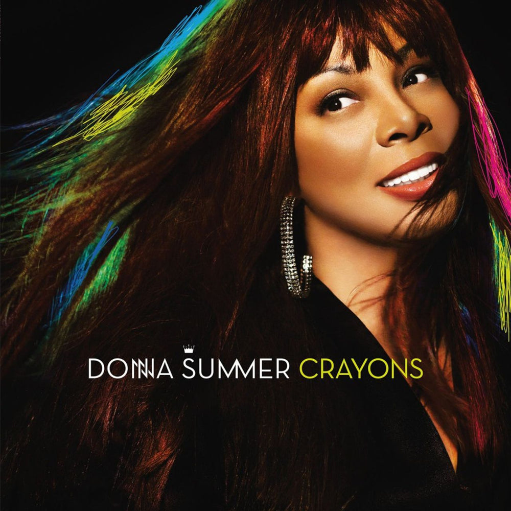 Donna Summer Crayons - Translucent Pink Vinyl UK vinyl LP album (LP record) SUMLPCR805582