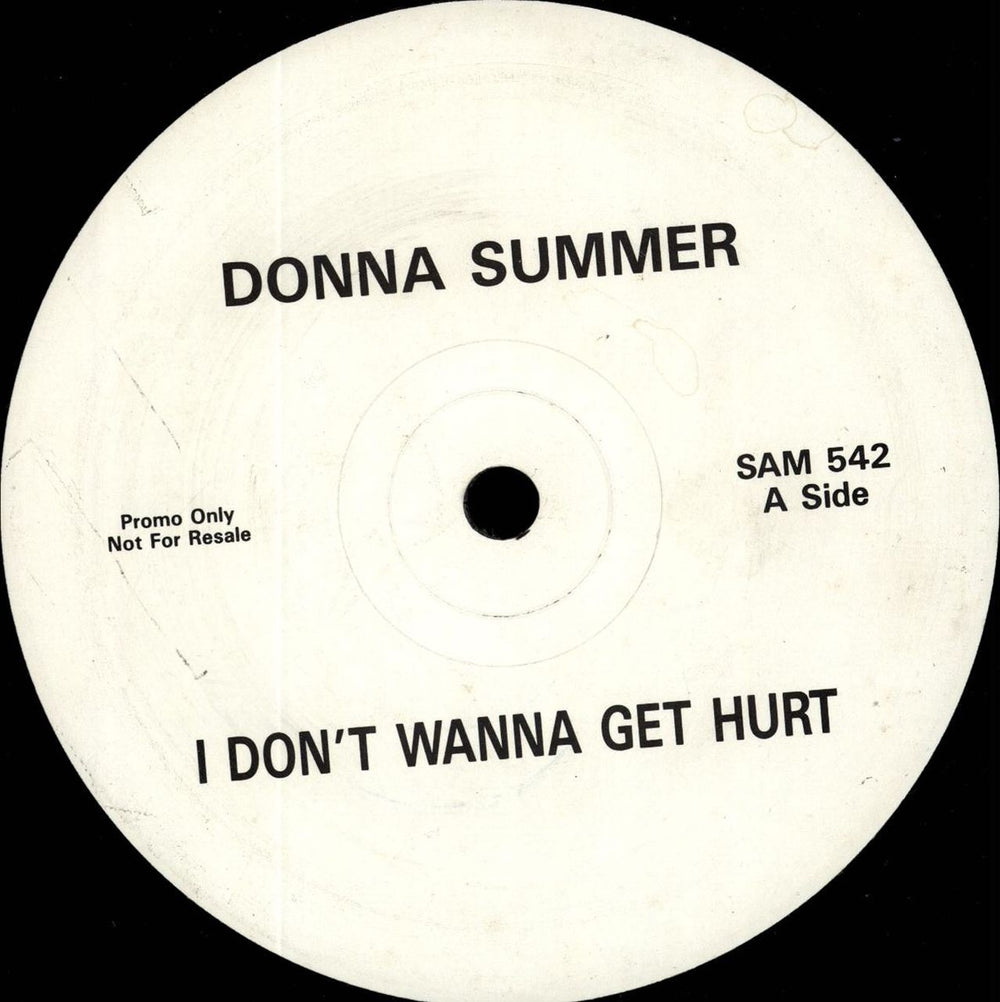 Donna Summer I Don't Wanna Get Hurt UK Promo 12" vinyl single (12 inch record / Maxi-single) SAM542