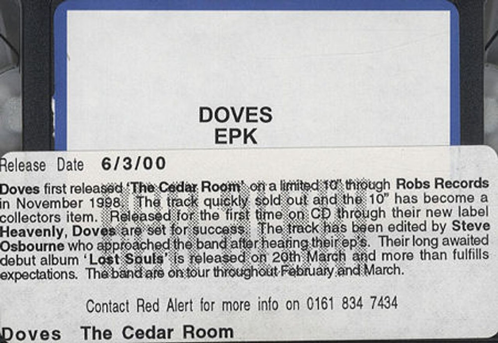 Doves The Cedar Room EPK UK Promo video (VHS or PAL or NTSC) PROMO VIDEO