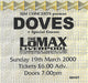 Doves The Lomax, Liverpool UK concert ticket USED TICKET