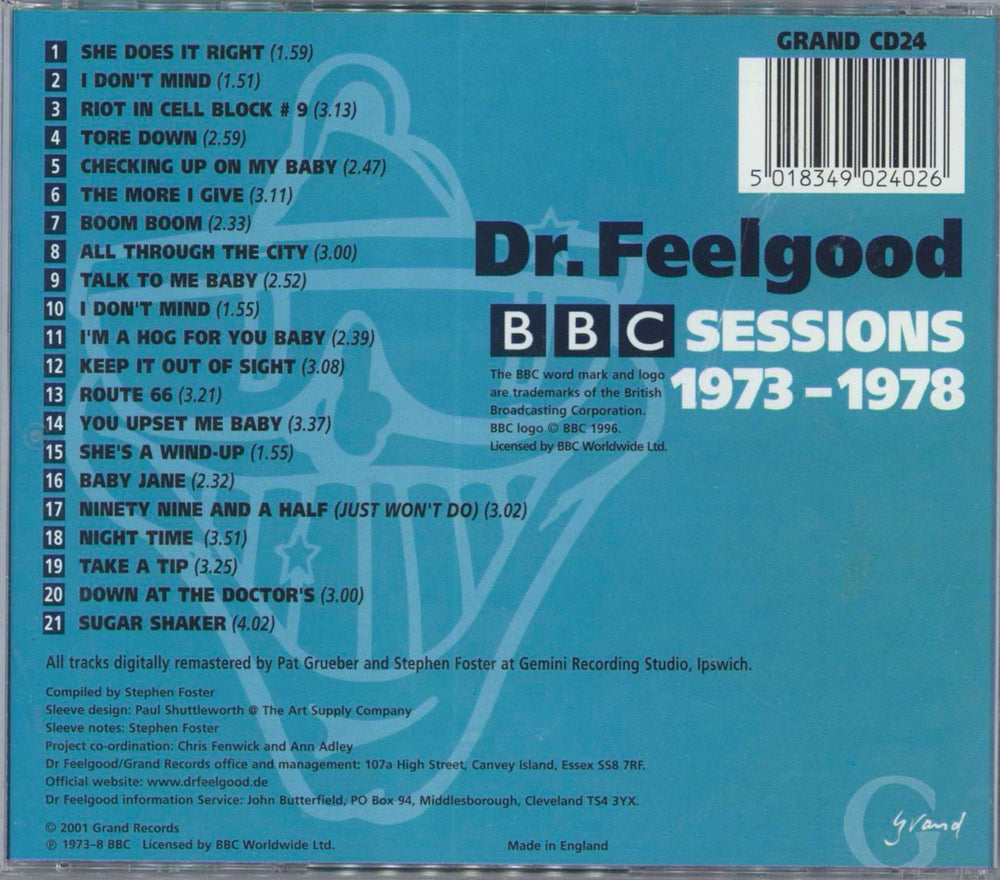 Dr Feelgood BBC Sessions 1973-1978: Remastered UK CD album (CDLP) 5018349024026