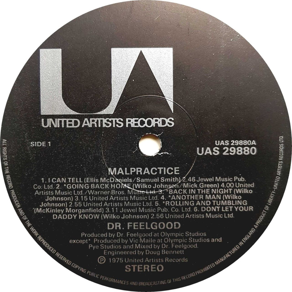 Dr Feelgood Malpractice - 1st - VG UK vinyl LP album (LP record) DRFLPMA684709