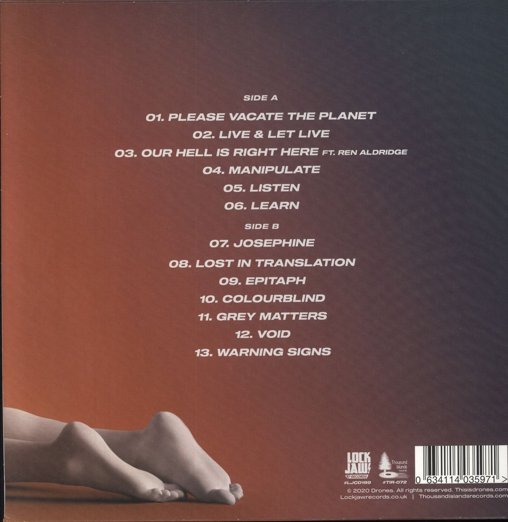 Drones Our Hell Is Right Here - Orange and Yellow Galaxy Vinyl UK vinyl LP album (LP record)