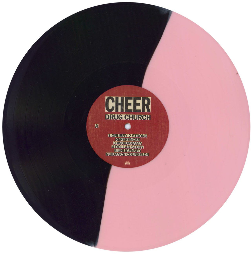 Drug Church Cheer - Half Black/Half Baby Pink Vinyl UK vinyl LP album (LP record) 462LPCH795372