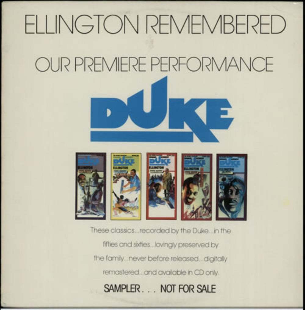 Duke Ellington Ellington Remembered Sampler US Promo vinyl LP album (LP record) SPLM10