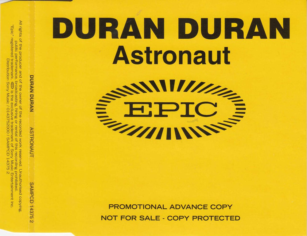 Duran Duran Astronaut - Alternate Cover Artwork UK Promo CD album (CDLP) SAMPCD14375