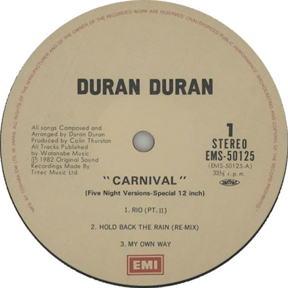 Duran Duran Carnival + 2 Tour/Profile Booklets Japanese 12" vinyl single (12 inch record / Maxi-single) DDN12CA166488