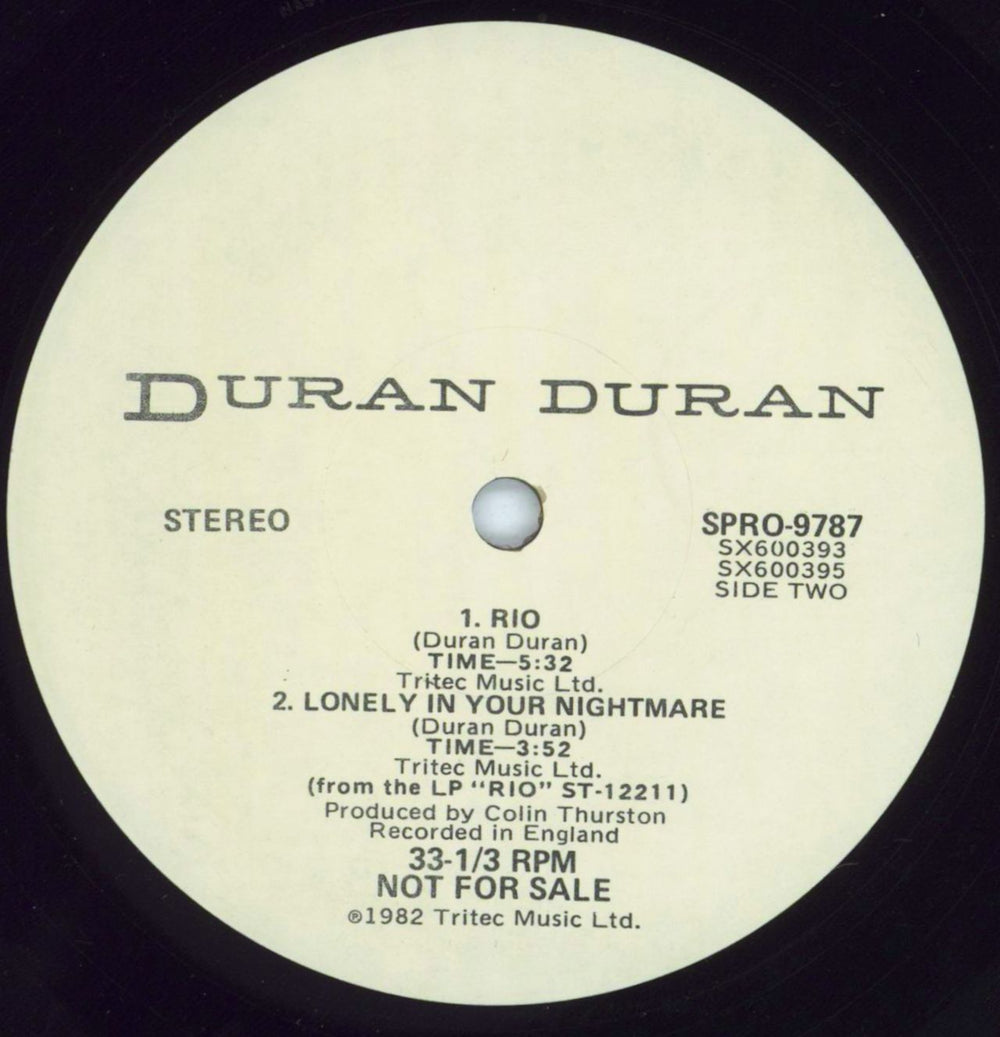 Duran Duran Hungry Like The Wolf US Promo 12" vinyl single (12 inch record / Maxi-single) DDN12HU22747