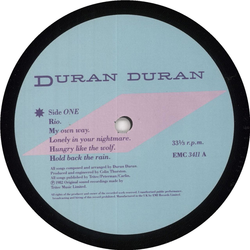 Duran Duran Rio - 1st UK vinyl LP album (LP record)