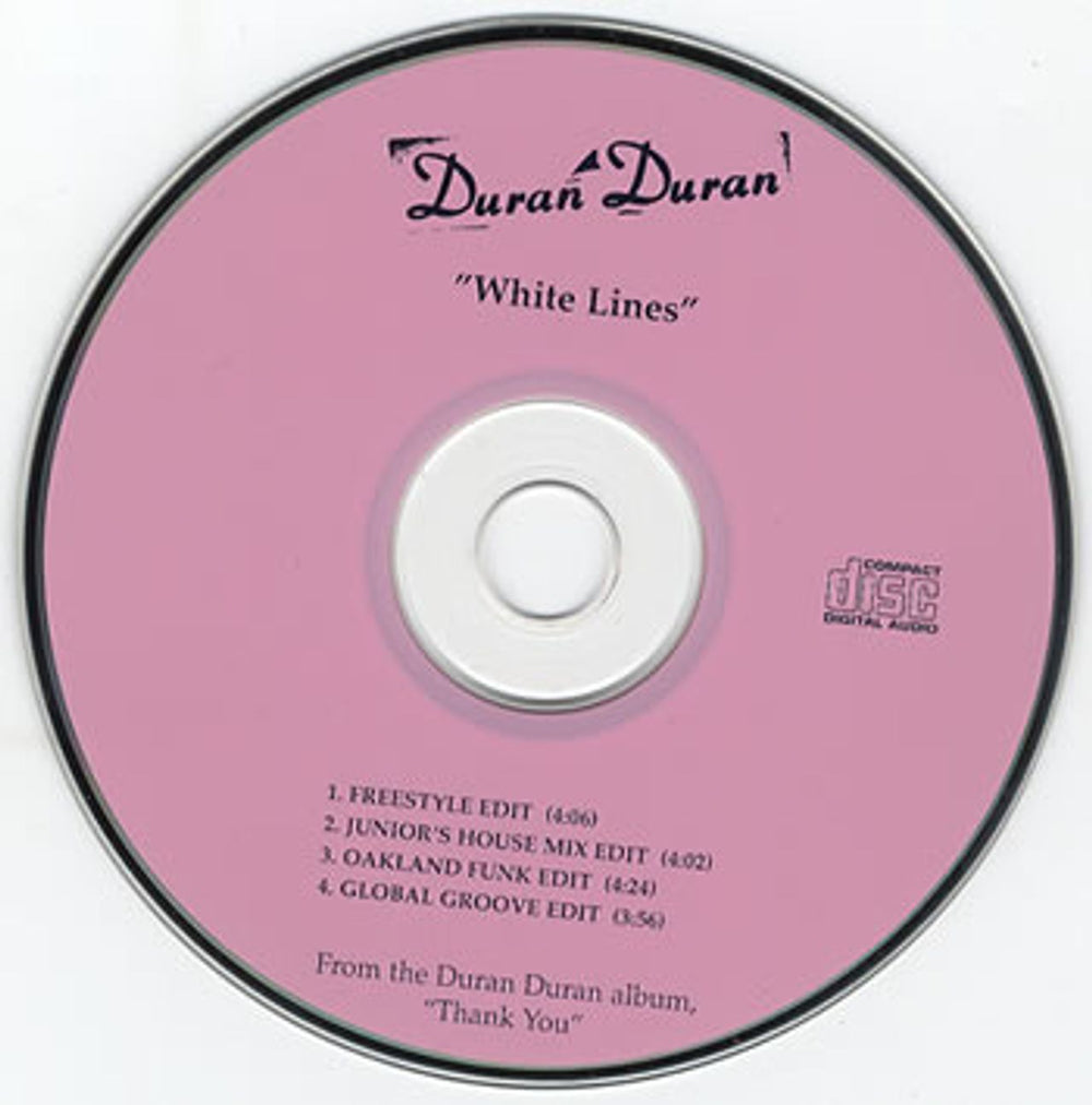 Duran Duran White Lines - Edits US Promo CD single (CD5 / 5") PROCD-3