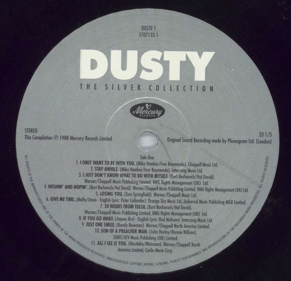 Dusty Springfield Dusty - The Silver Collection UK vinyl LP album (LP record) DUSLPDU818835