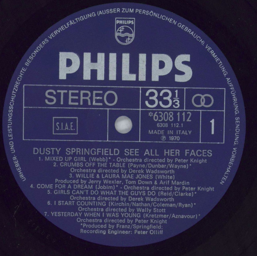 Dusty Springfield See All Her Faces Italian vinyl LP album (LP record) DUSLPSE822009