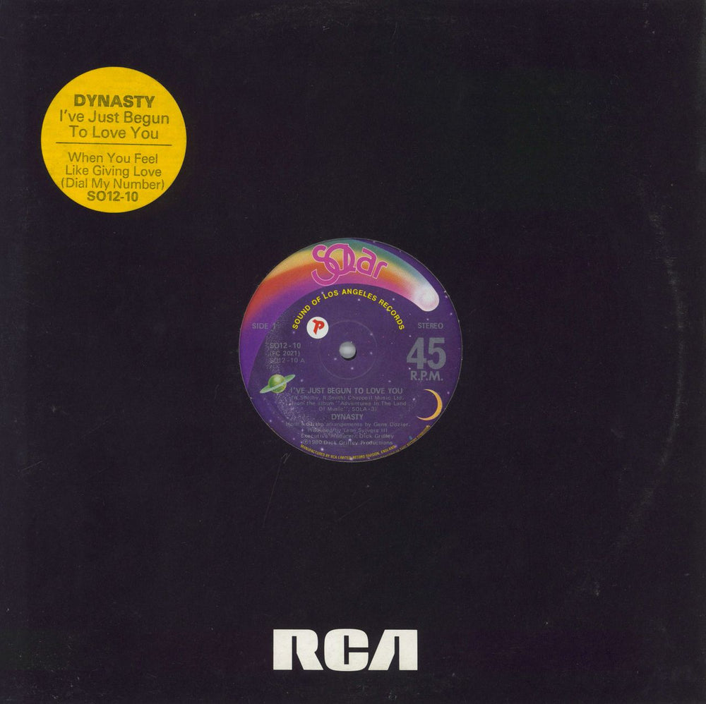 Dynasty I've Just Begun To Love You UK 12" vinyl single (12 inch record / Maxi-single) SO12-10