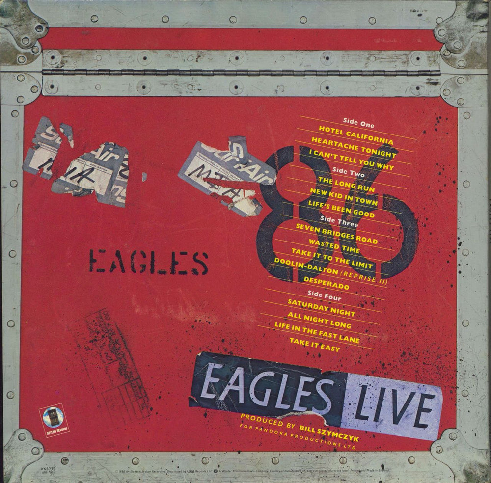 Eagles Eagles Live - Stickered Sleeve + Poster UK 2-LP vinyl record set (Double LP Album)