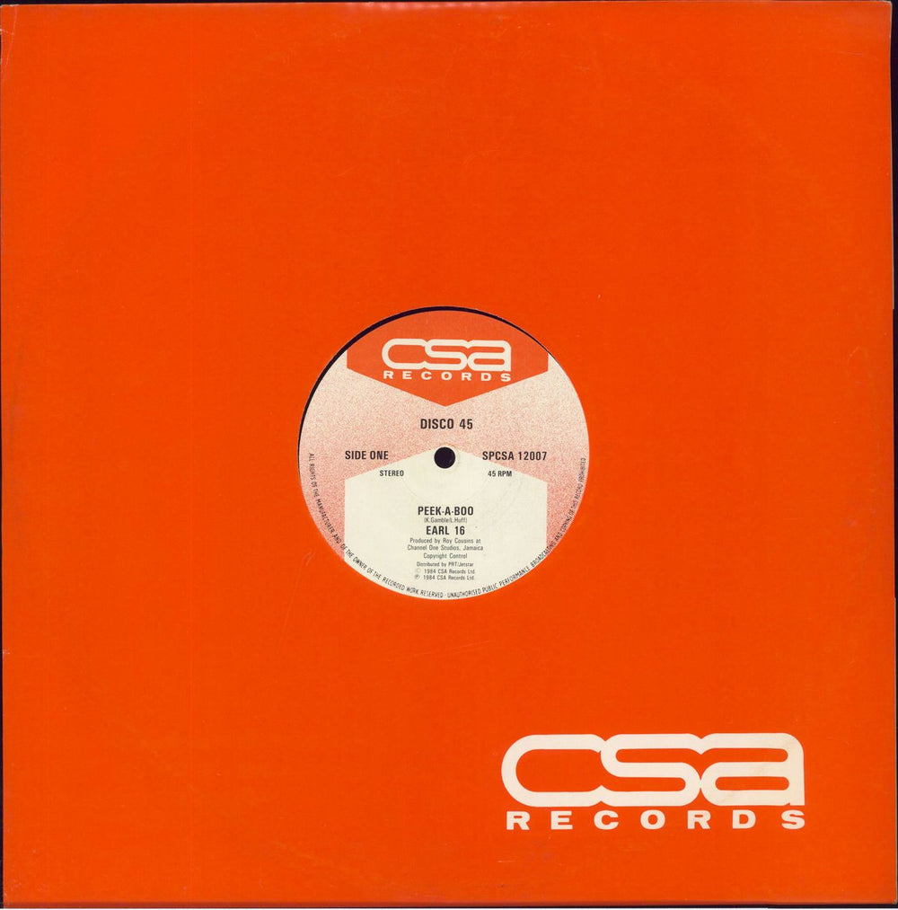 Earl Sixteen Peek-A-Boo / Julia UK 12" vinyl single (12 inch record / Maxi-single) SPCSA12007