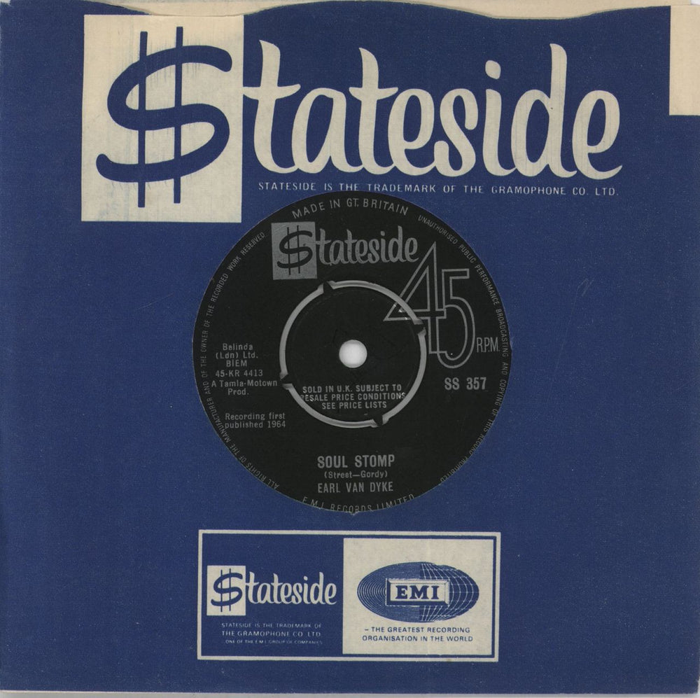 Earl Van Dyke Soul Stomp UK 7" vinyl single (7 inch record / 45) SS357