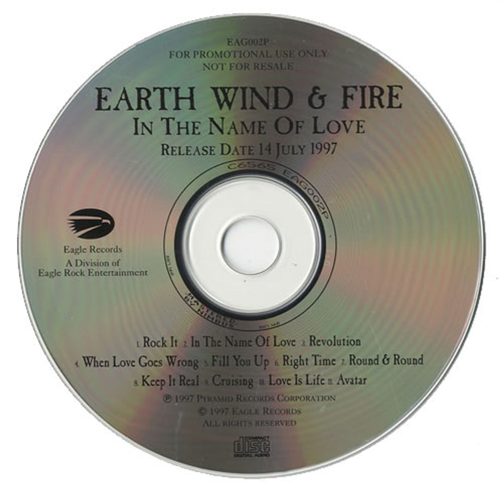 Earth Wind & Fire In The Name Of Love UK Promo CD album (CDLP) EAG002P