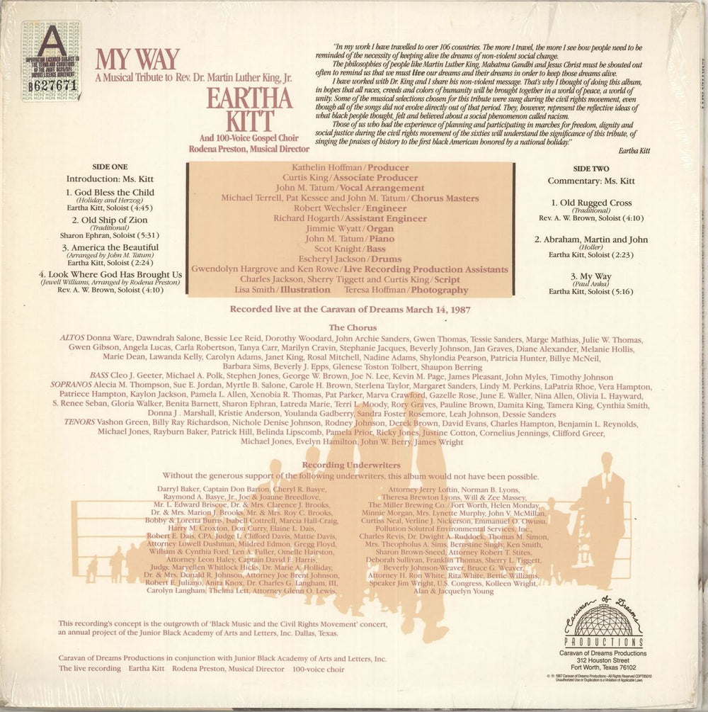 Eartha Kitt My Way  - A Musical Tribute To Rev. Dr. Martin Luther King Jr. US vinyl LP album (LP record)