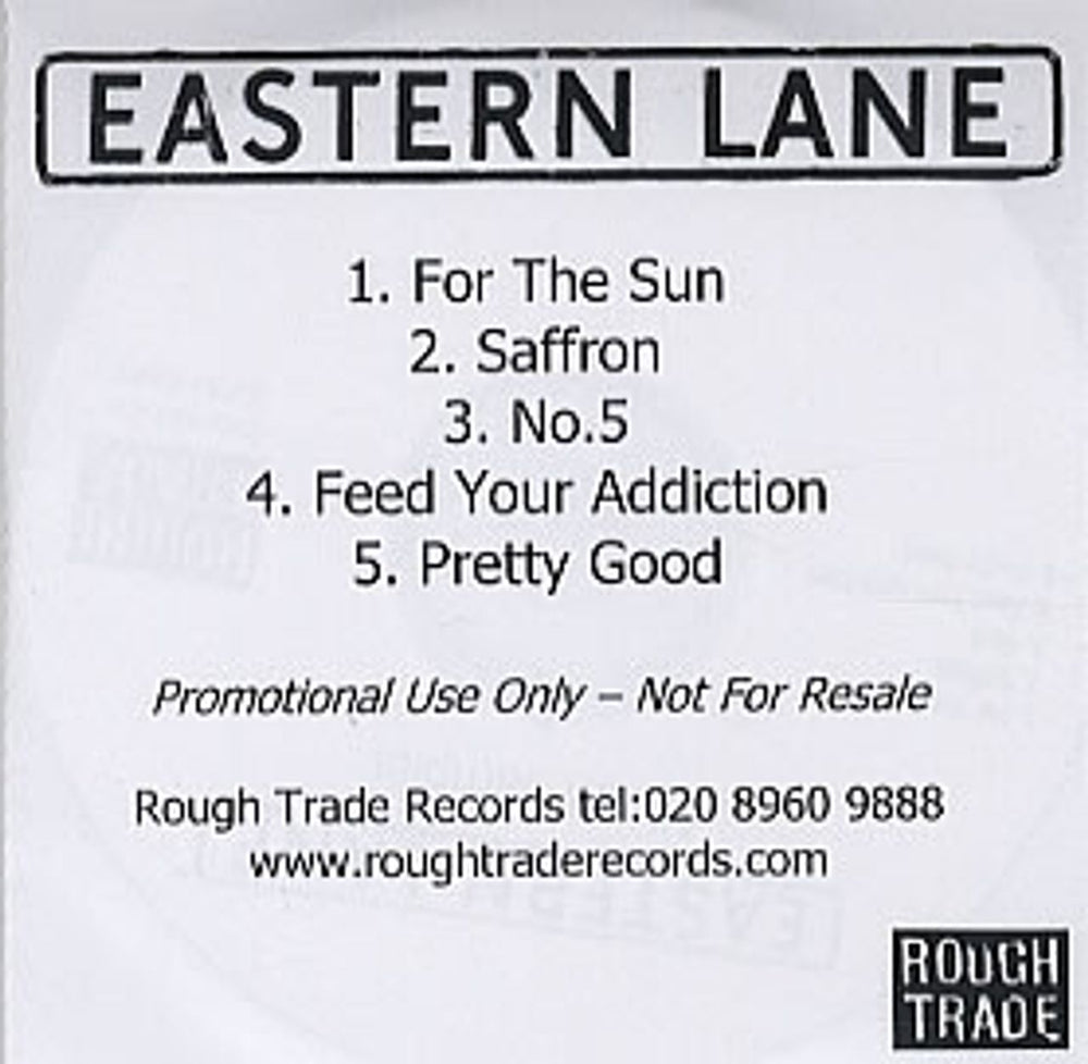 Eastern Lane For the Sun UK Promo CD-R acetate CD-R ACETATE