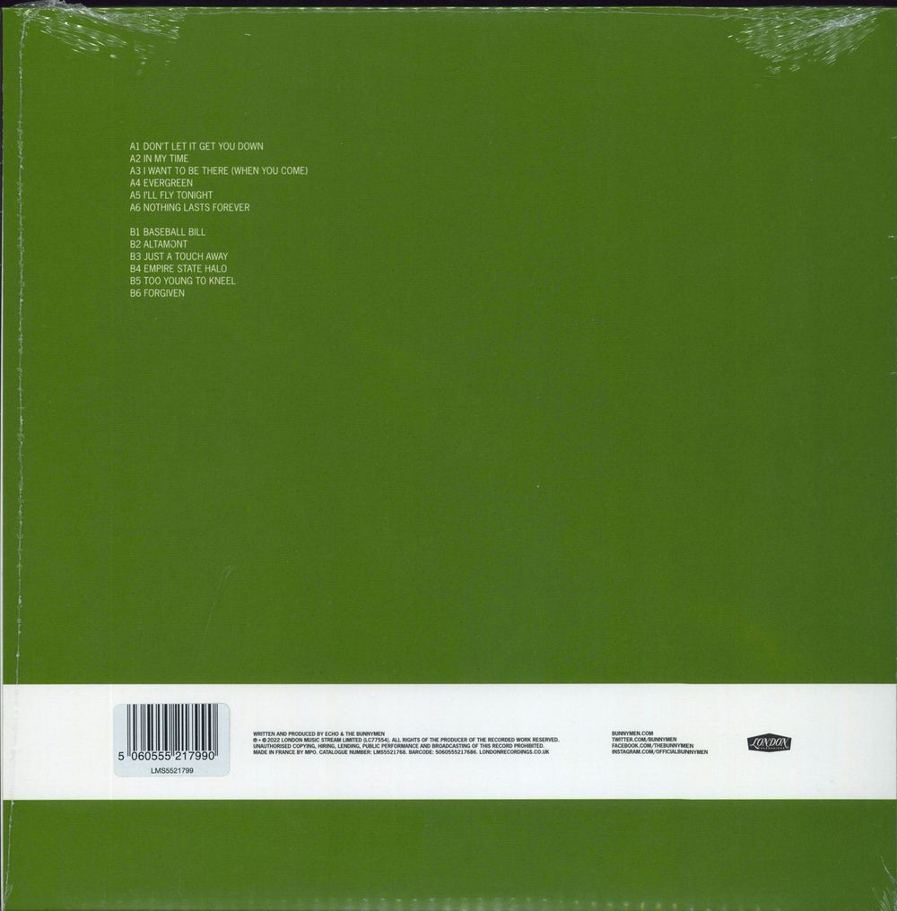 Echo & The Bunnymen Evergreen - Rough Trade Exclusive - Green Vinyl - Sealed UK vinyl LP album (LP record) 5060555217686