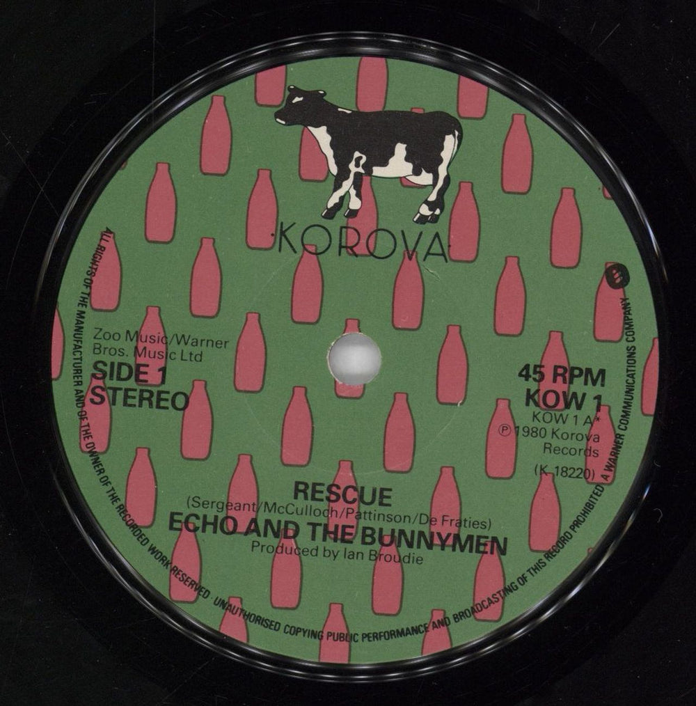 Echo & The Bunnymen Rescue - 1st UK 7" vinyl single (7 inch record / 45)