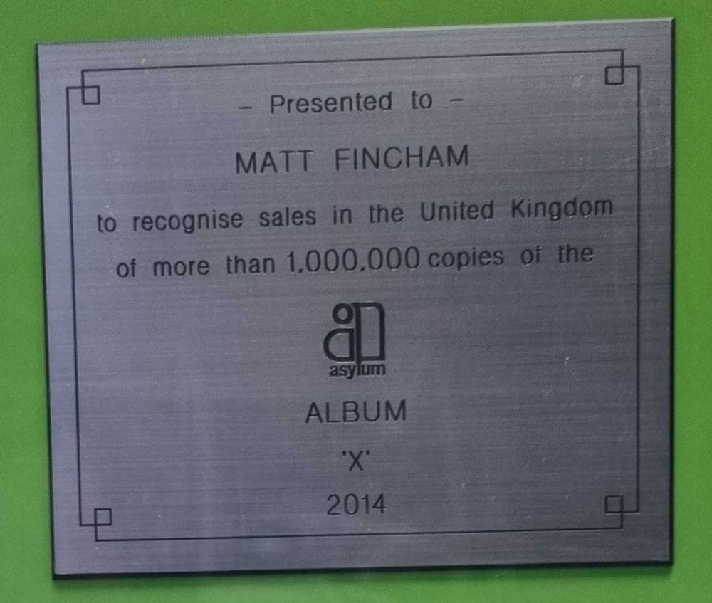 Ed Sheeran X - Platinum UK award disc EJBAWXP809614