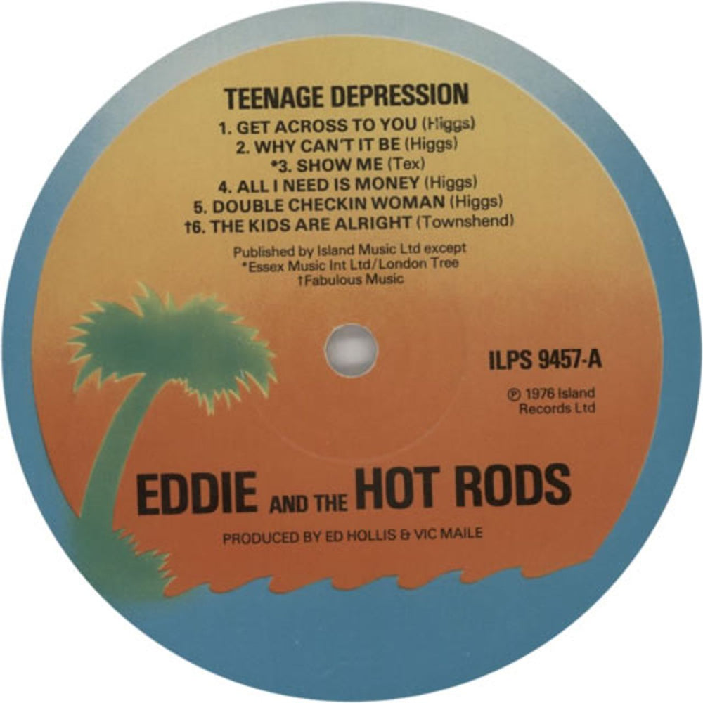 Eddie And The Hot Rods Teenage Depression - EX UK vinyl LP album (LP record) EHOLPTE613526