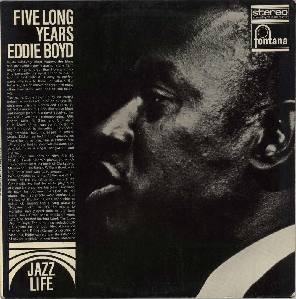 Eddie Boyd Five Long Years UK vinyl LP album (LP record) FJL.905