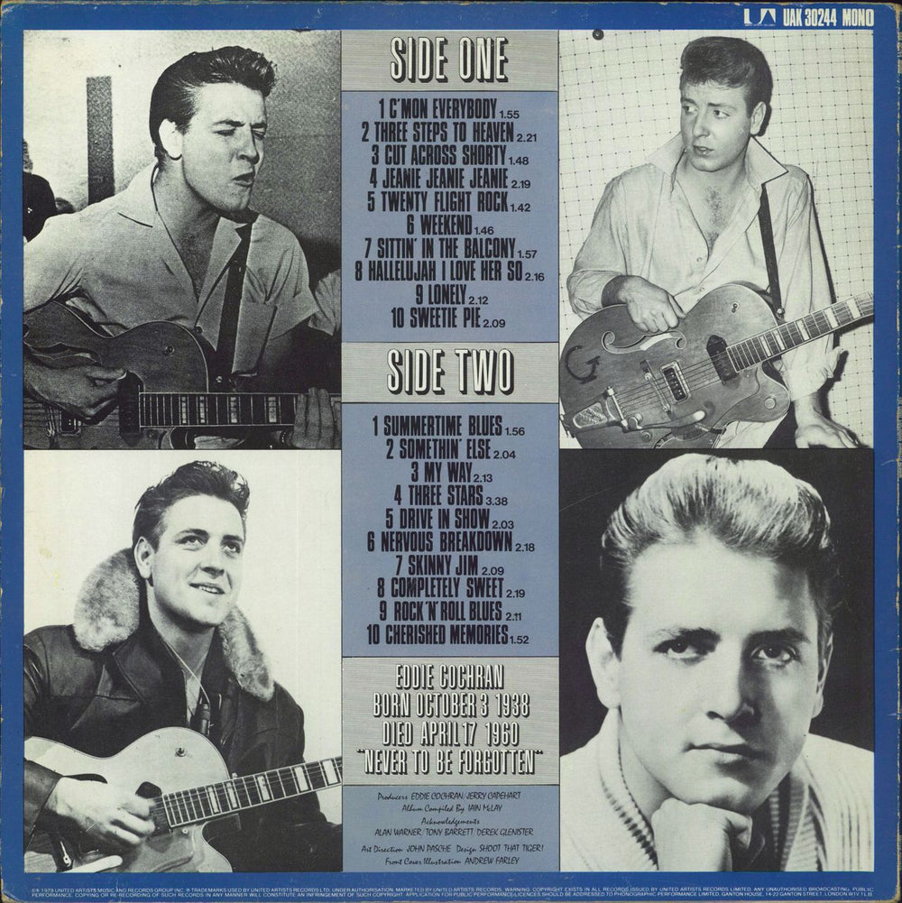 Eddie Cochran The Eddie Cochran Singles Album - 1st UK vinyl LP album (LP record)