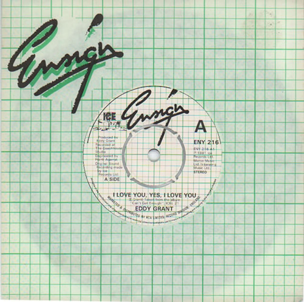 Eddy Grant I Love You, Yes, I Love You UK 7" vinyl single (7 inch record / 45) ENY216