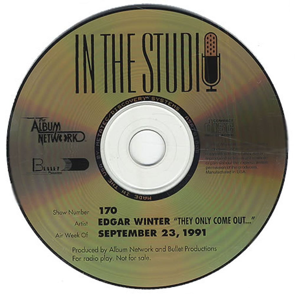 Edgar Winter In The Studio - They Only Come Out US CD album (CDLP) #170