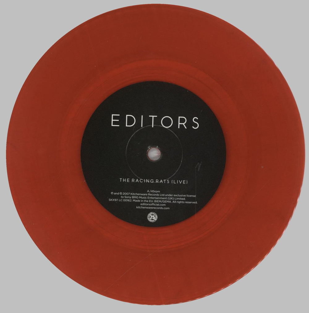 Editors The Racing Rats - Red Vinyl UK 7" vinyl single (7 inch record / 45) EB707TH420043