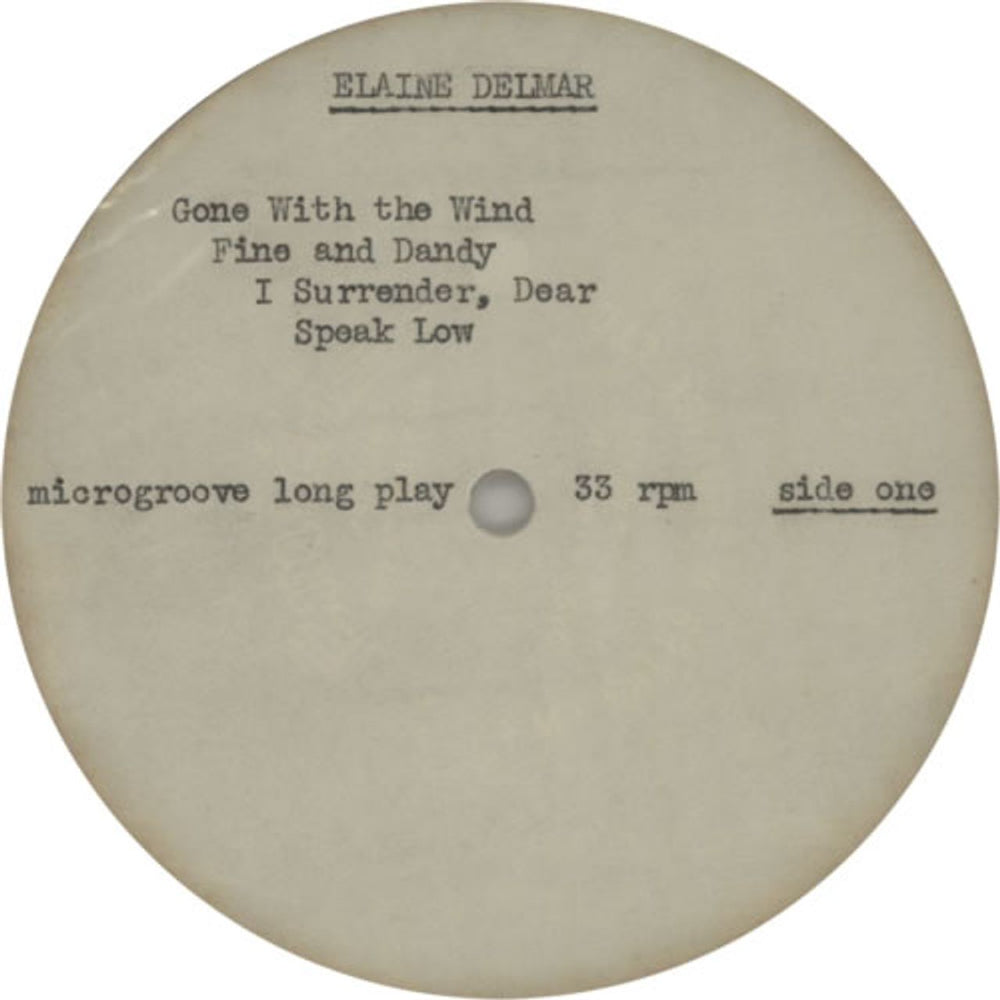 Elaine Delmar Gone With The Wind UK acetate ACETATE