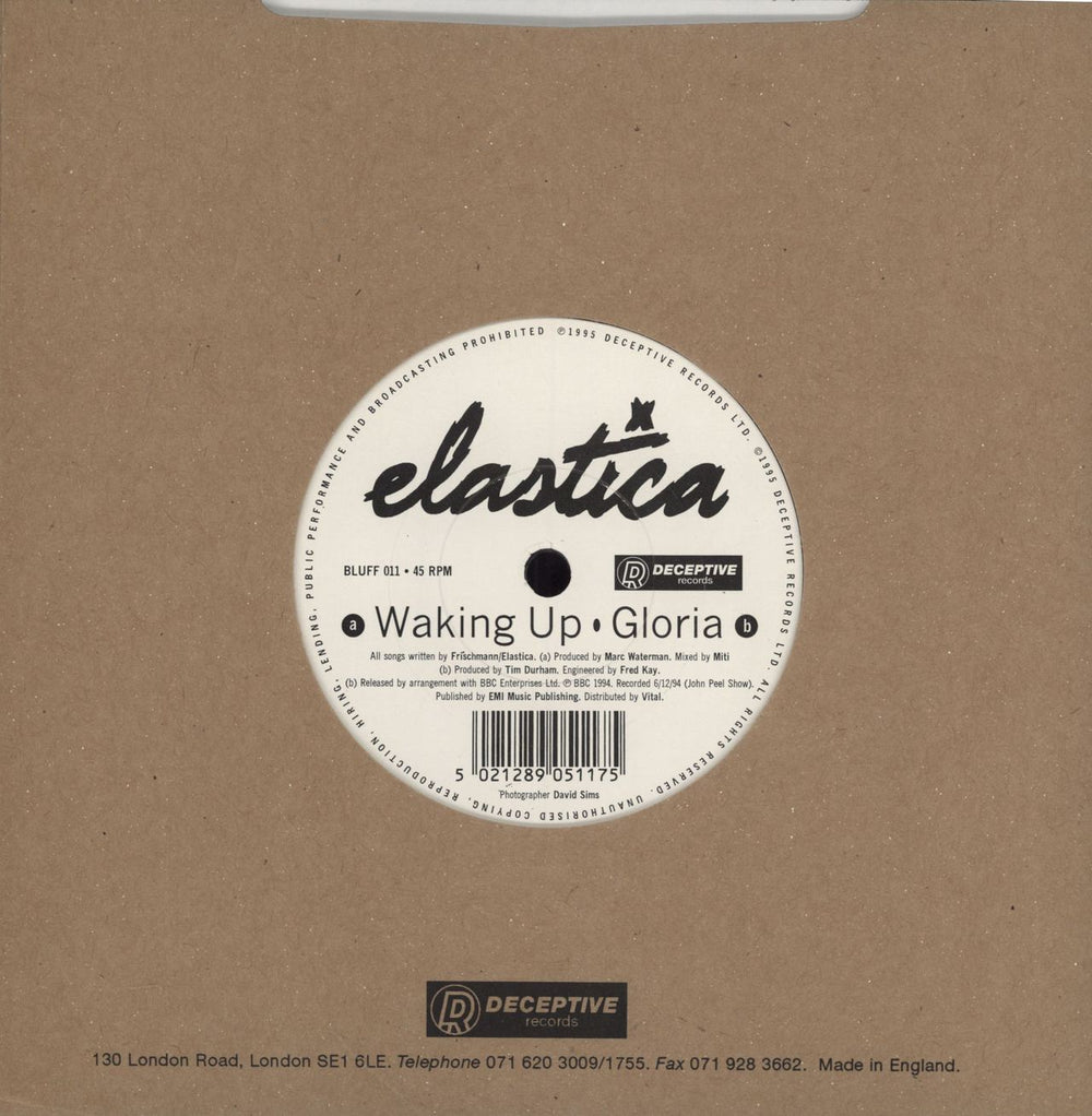 Elastica Waking Up UK 7" vinyl single (7 inch record / 45) 5021289051175