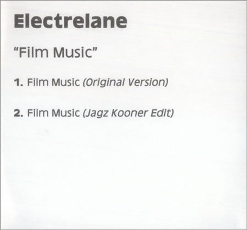 Electrelane Film Music - Two Track UK Promo CD-R acetate CD-R  ACETATE