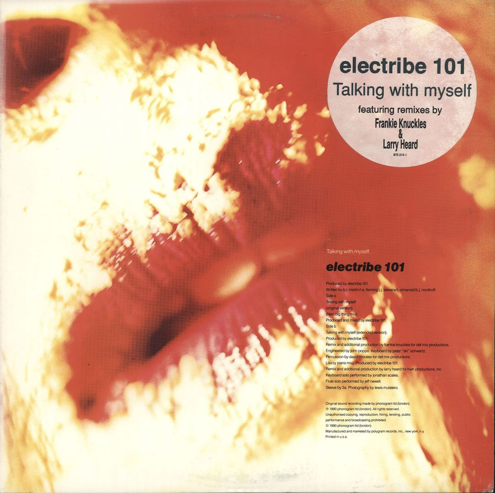 Electribe 101 Talking With Myself US Promo 12" vinyl single (12 inch record / Maxi-single) 875215-1