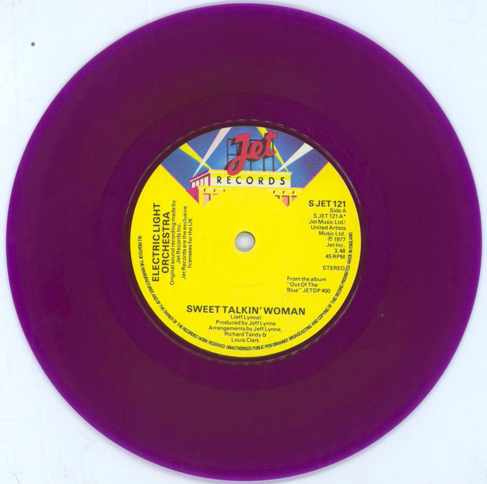 Electric Light Orchestra Sweet Talkin' Woman - Purple Vinyl UK 7" vinyl single (7 inch record / 45) SJET121