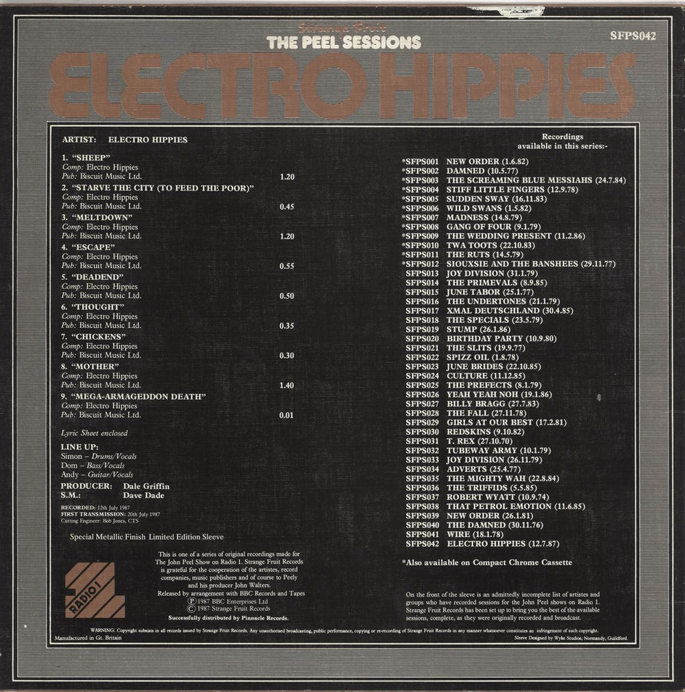 Electro Hippies The Peel Sessions UK 12" vinyl single (12 inch record / Maxi-single)