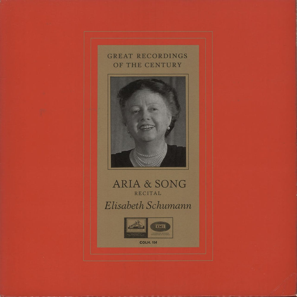 Elisabeth Schumann Aria And Song Recital UK vinyl LP album (LP record) COLH154