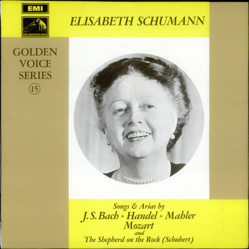 Elisabeth Schumann Songs & Arias By J. S. Bach, Handel, Mahler, Mozart And The Shepherd On The Rock (Schubert) UK vinyl LP album (LP record) HQM1187