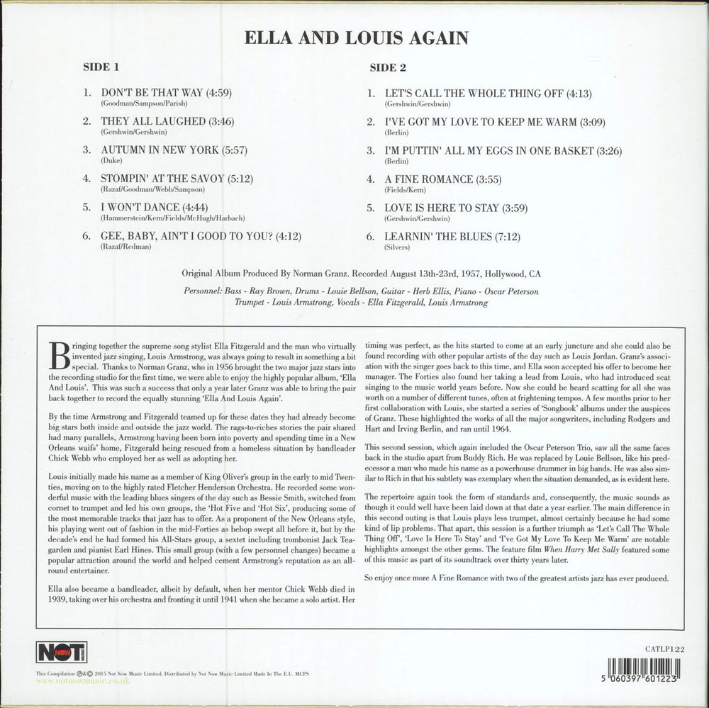 Ella Fitzgerald & Louis Armstrong Ella And Louis Again - 180gm US vinyl LP album (LP record) 5060397601223